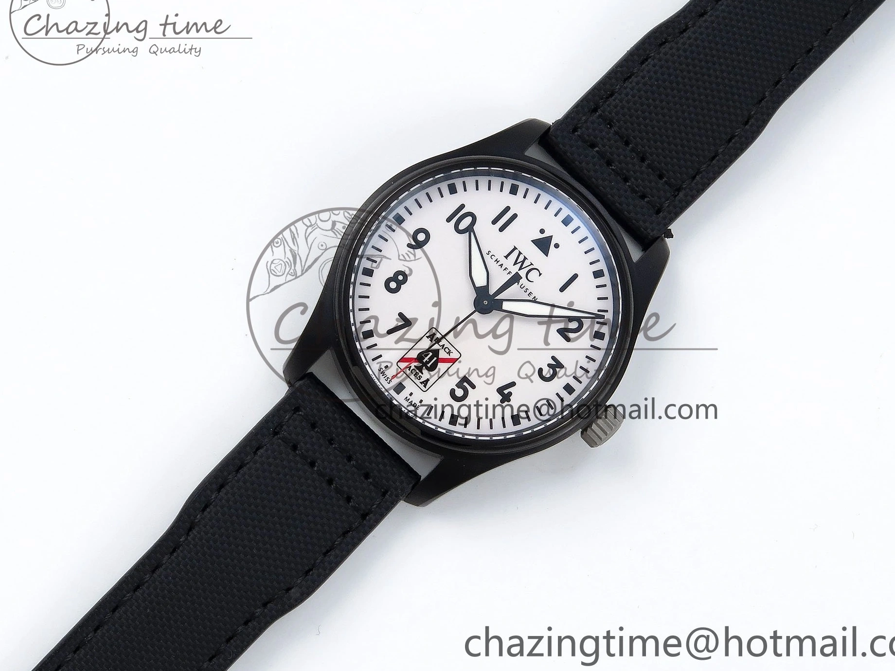 MIROTIME 0521 Pilot Black Ace BLSF 1:1 Best Edition White Lume Dial on Black Nylon Strap MIYOTA OnTrend 7021